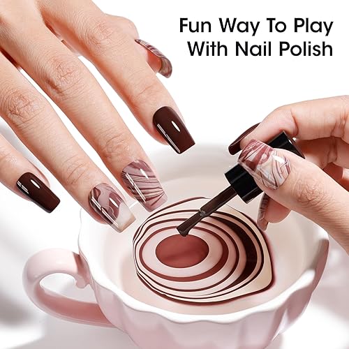 Miniatura 7 de GELLEN Juego de Esmalte de Uñas Marrón Chocolate, Esmalte de Uñas Regular Marrón para Otoño Invierno, Secado Rápido al Aire 6 Colores para Uñas de