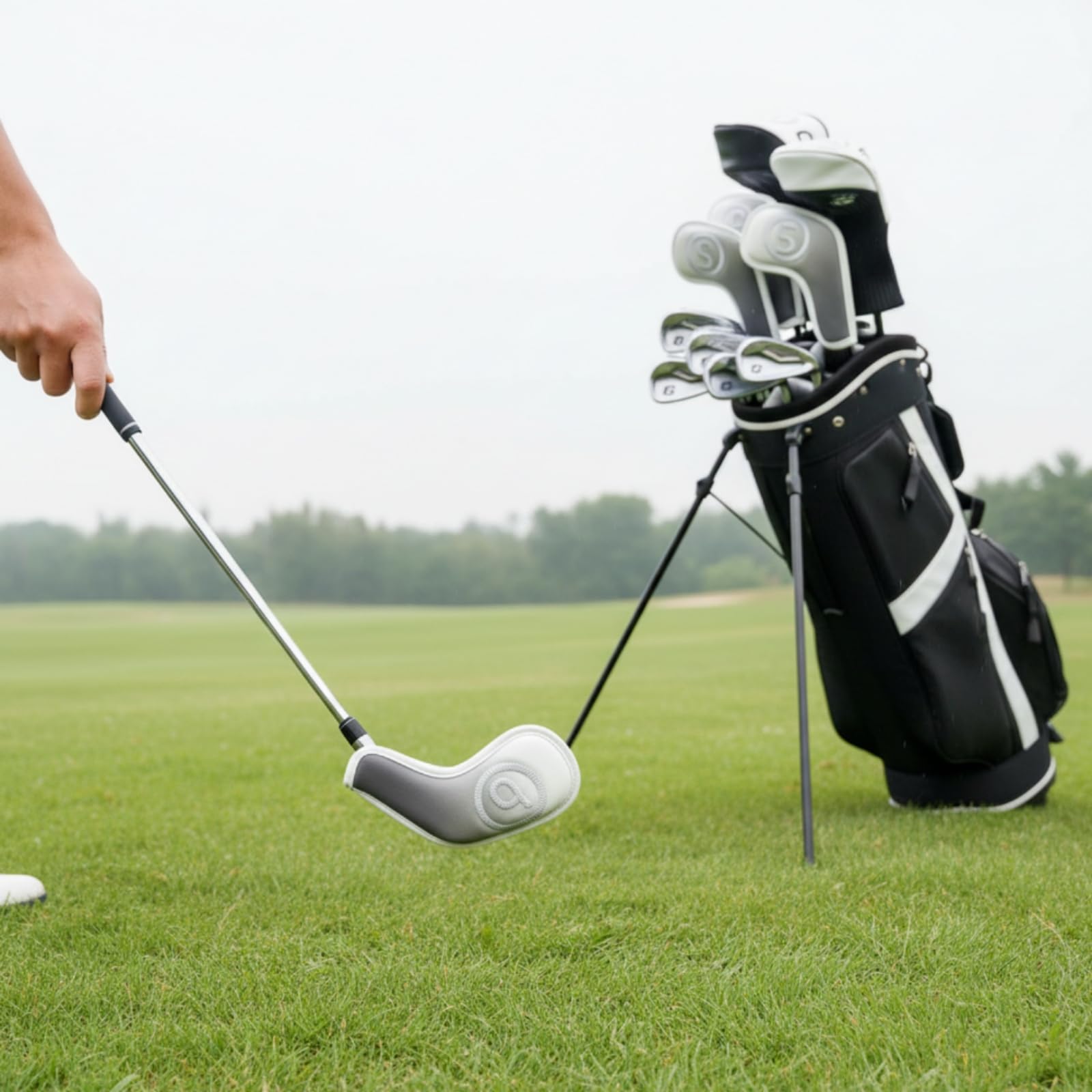 LOVIVER Golf Iron Covers Fundas para Hierros de Golf Capuchones Cubiertas Estuches Identificación Bordada para Encontrar Rápido Adecuado para Clases Rutinas de Entrenamiento