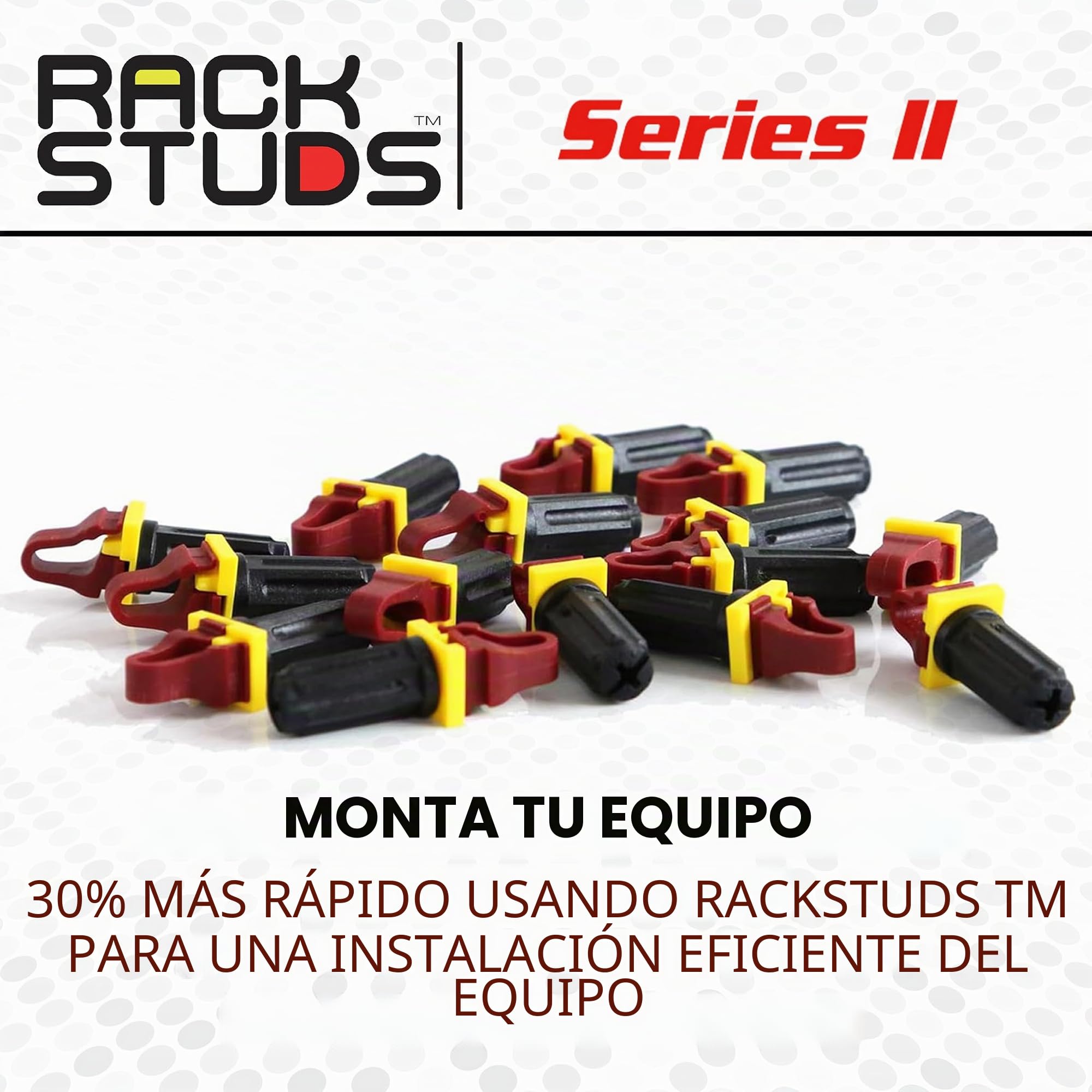 R100 II - Tornillos para Rack de Servidores para Rieles de Rack de 19" con Perforaciones Cuadradas Verticales, Pernos de Rack, Tornillos de Montaje en Rack - Paquete de 100 en Rojo 2.22mm/0.086