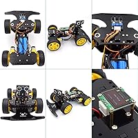 Vista 5 de Adeept Kit de coche inteligente compatible con Raspberry Pi Pico, seguimiento de línea, evitación de obstáculos, luz colorida, DIY STEM IR control