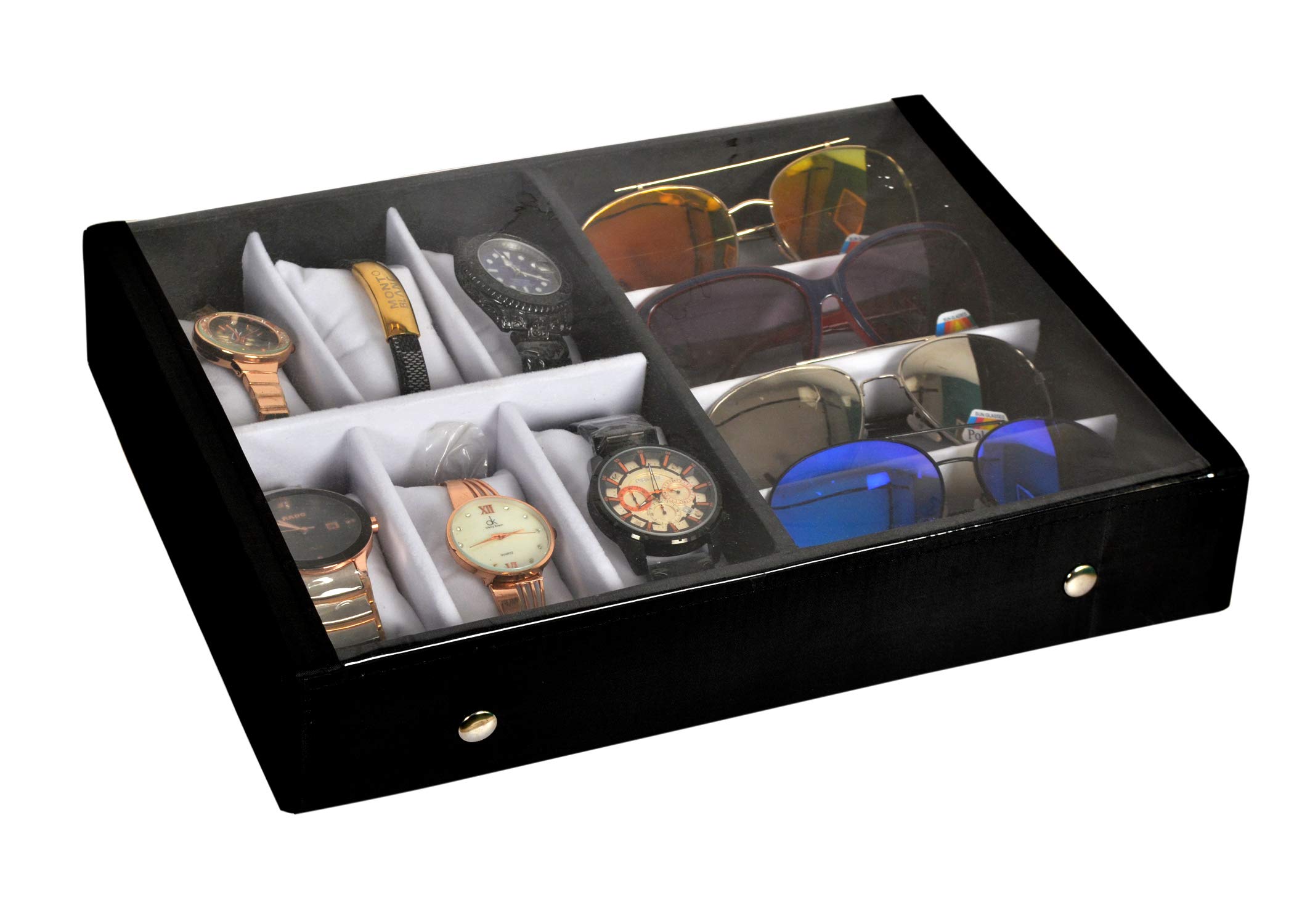 ProniksSunglass,eyewear,accessories and watches storage box case organizer for 10pcs storage compartment Multicolor (make in india)