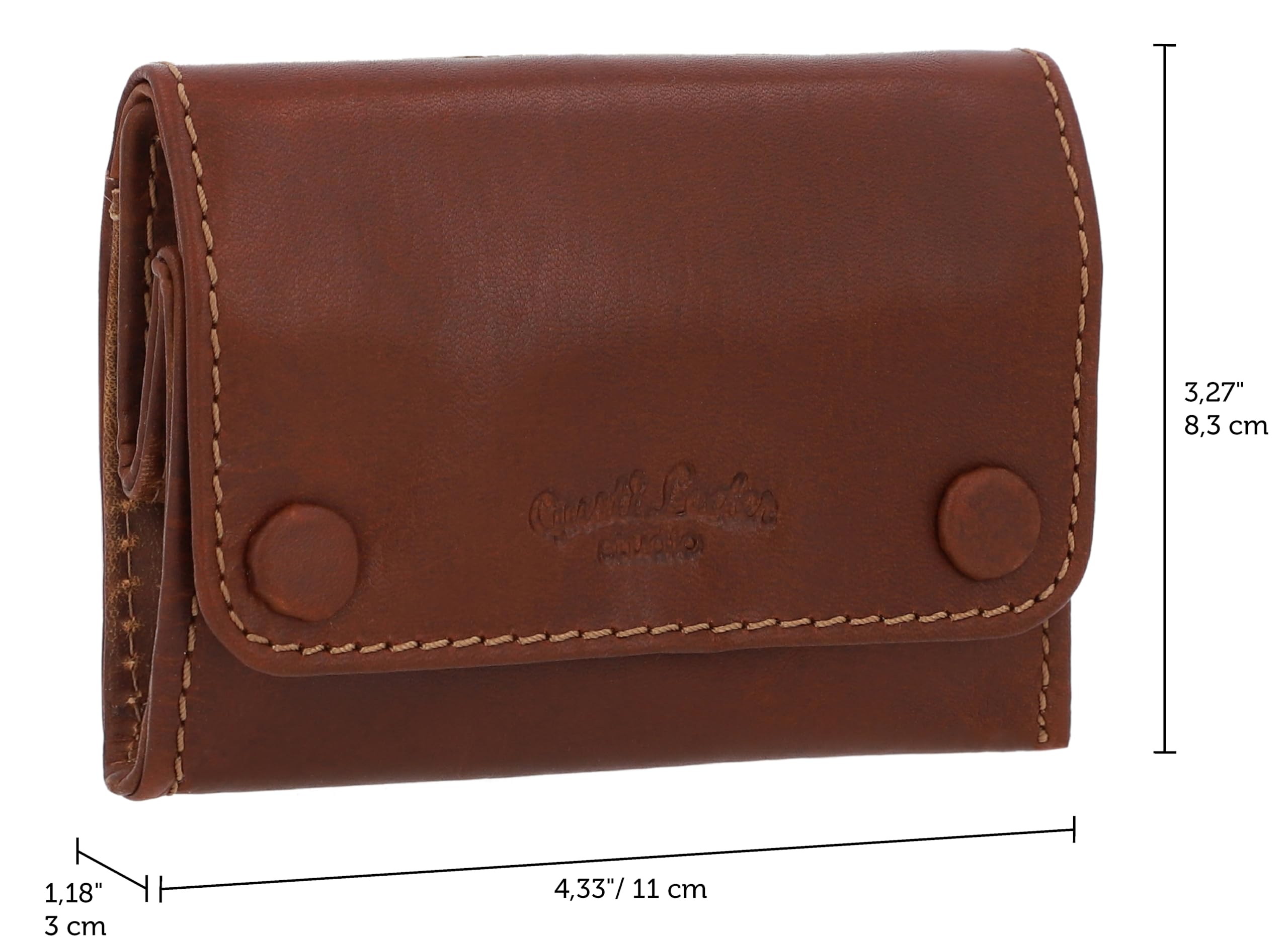 Gusti Bolsa de Tabaco - Lutz Curtido vegetal Bolso de tabaco de liar de Caucho natural Accesorio Marrón Oscuro Cuero