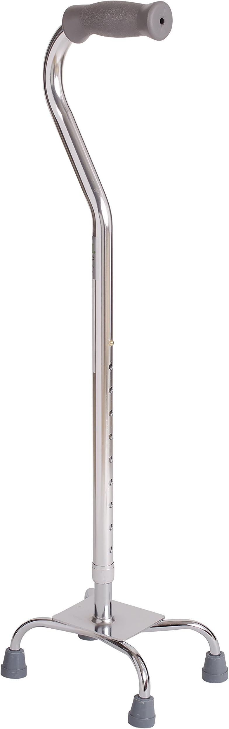 DMI Adjustable Multi-Color Quad Cane for Stability, Small Base, Silver