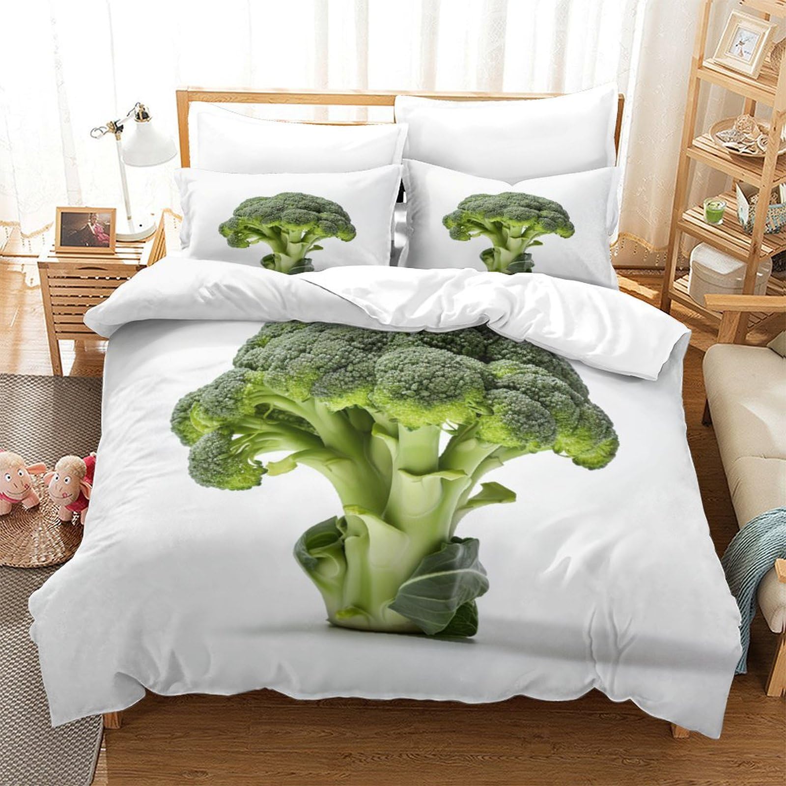 Housse de couette 140x200 cm au motif original de chou-fleur