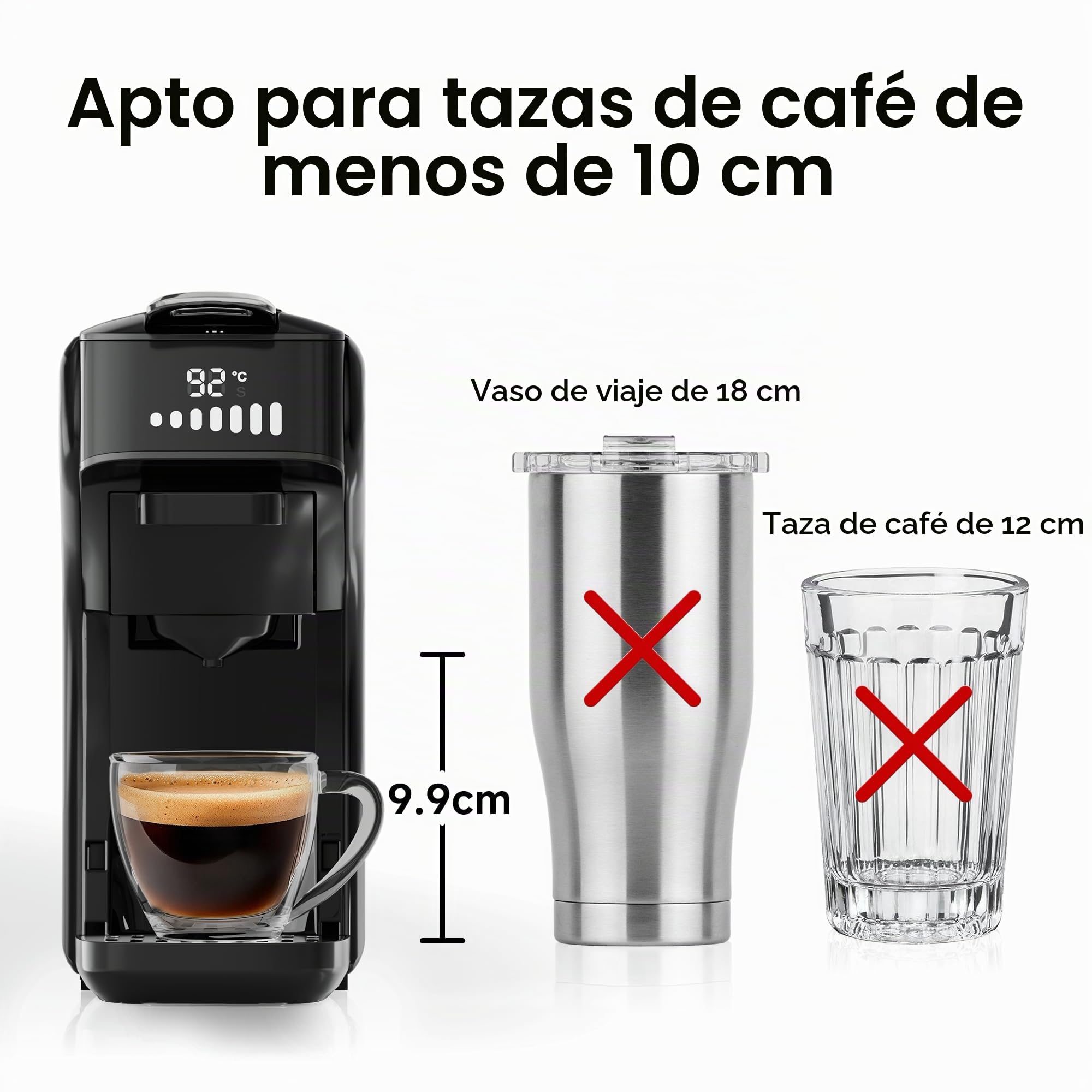 HIBREW H1B Cafetera 6-en-1, Máquina de Café Cápsulas 20 Bar | Compatible con Kcup*/Ns*/DG*/Café Molido, Modos Caliente/Frío con Indicador LED, Ahorro Energético y Protección Anti-sequía