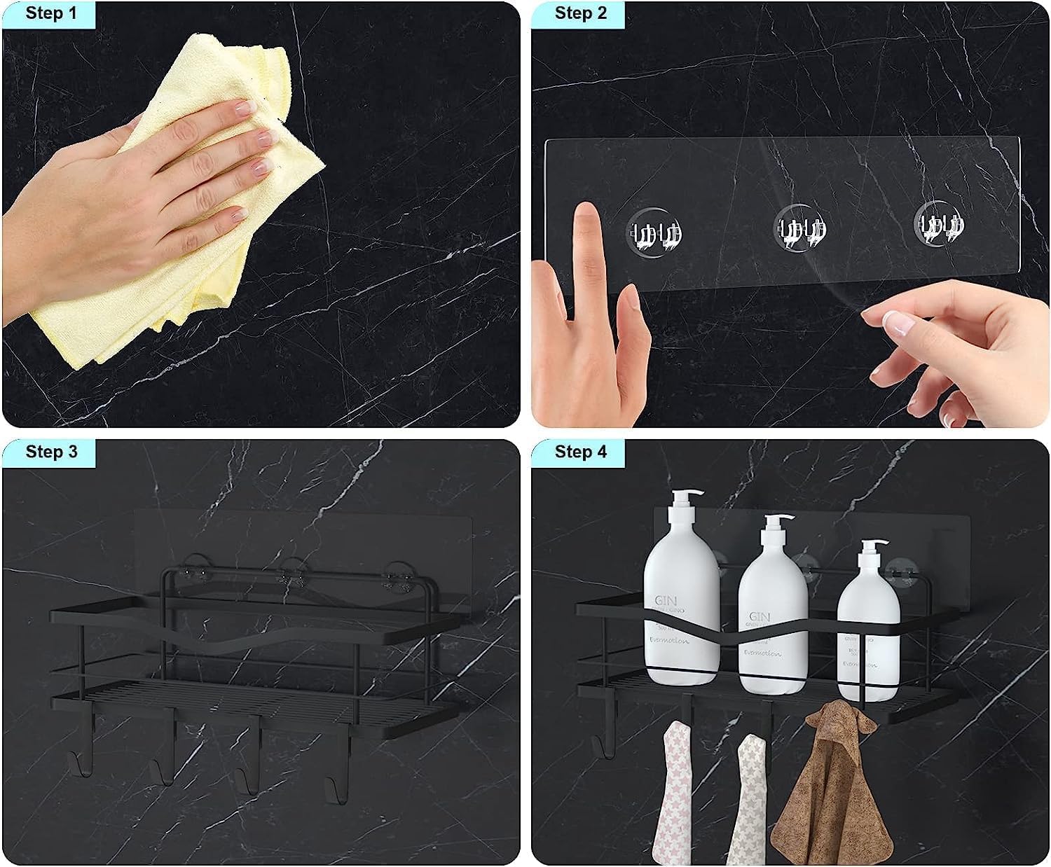 8PCS Shower Caddy Adhesive Replacement Shower Shelves Adhesive image 5