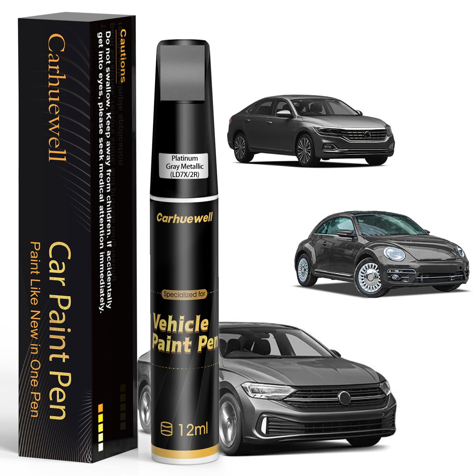 Photo 1 of (LD7X/2R Platinum Gray Metallic Touch Up Paint Compatible with Volkswagen, Exact Match Car Paint Pen Automotive Scratch Repair Remover Kit Quick & Easy Solution for Vehicle Chips and Nicks