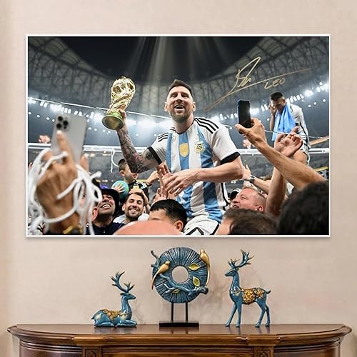 Vista 14 de SUKORI Messi - Póster Messi firmado (8) para dormitorio, estética, 12 x 18 pulgadas, sin marco Unframe-style-2