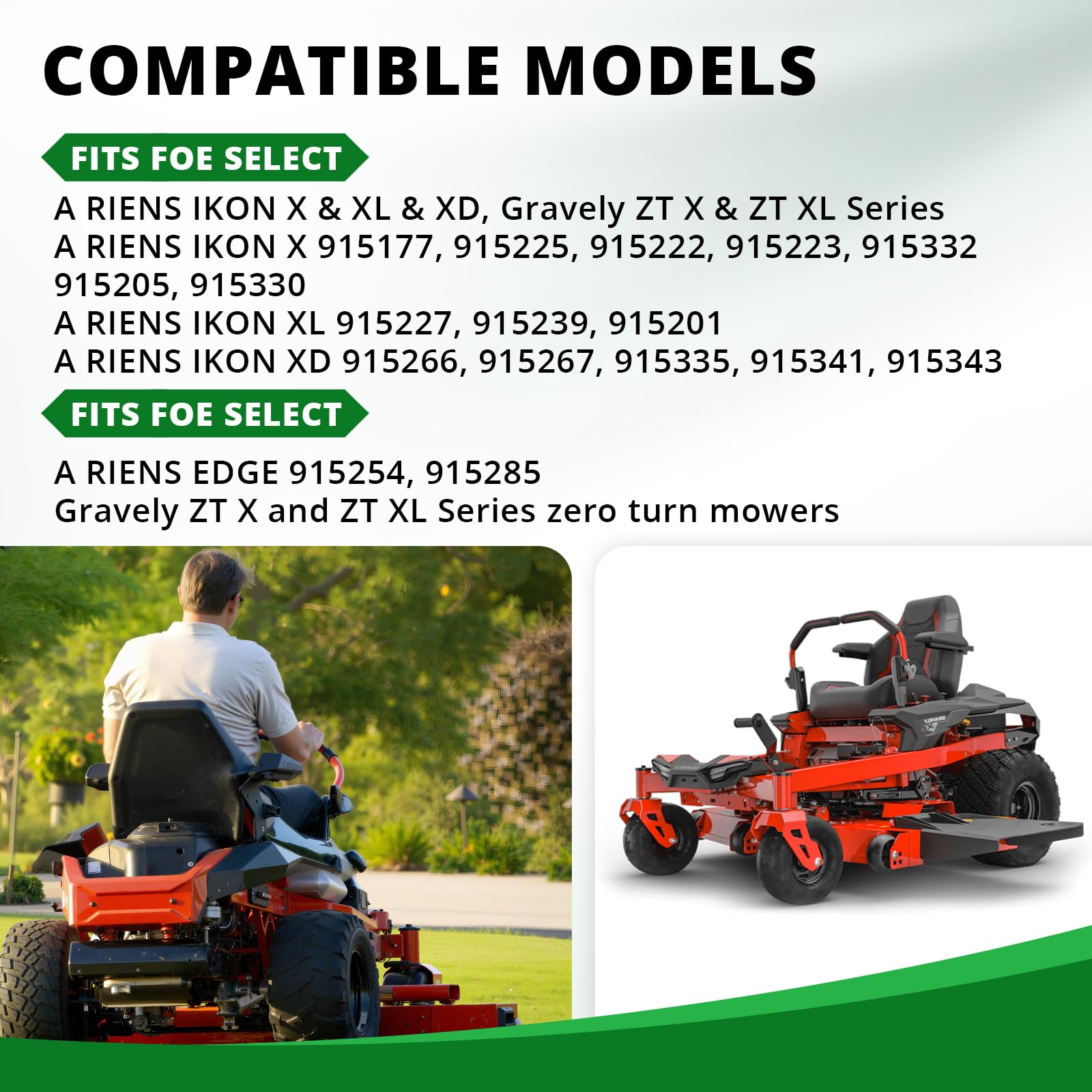 04771200 - Cuchillas para cortacésped compatibles con A riens IKON X XL XD, se adapta a Gravely ZT X, ZT XL Series, 52 pulgadas de giro cero, accesorios para cortacésped, sustituye a 00450300 70716200