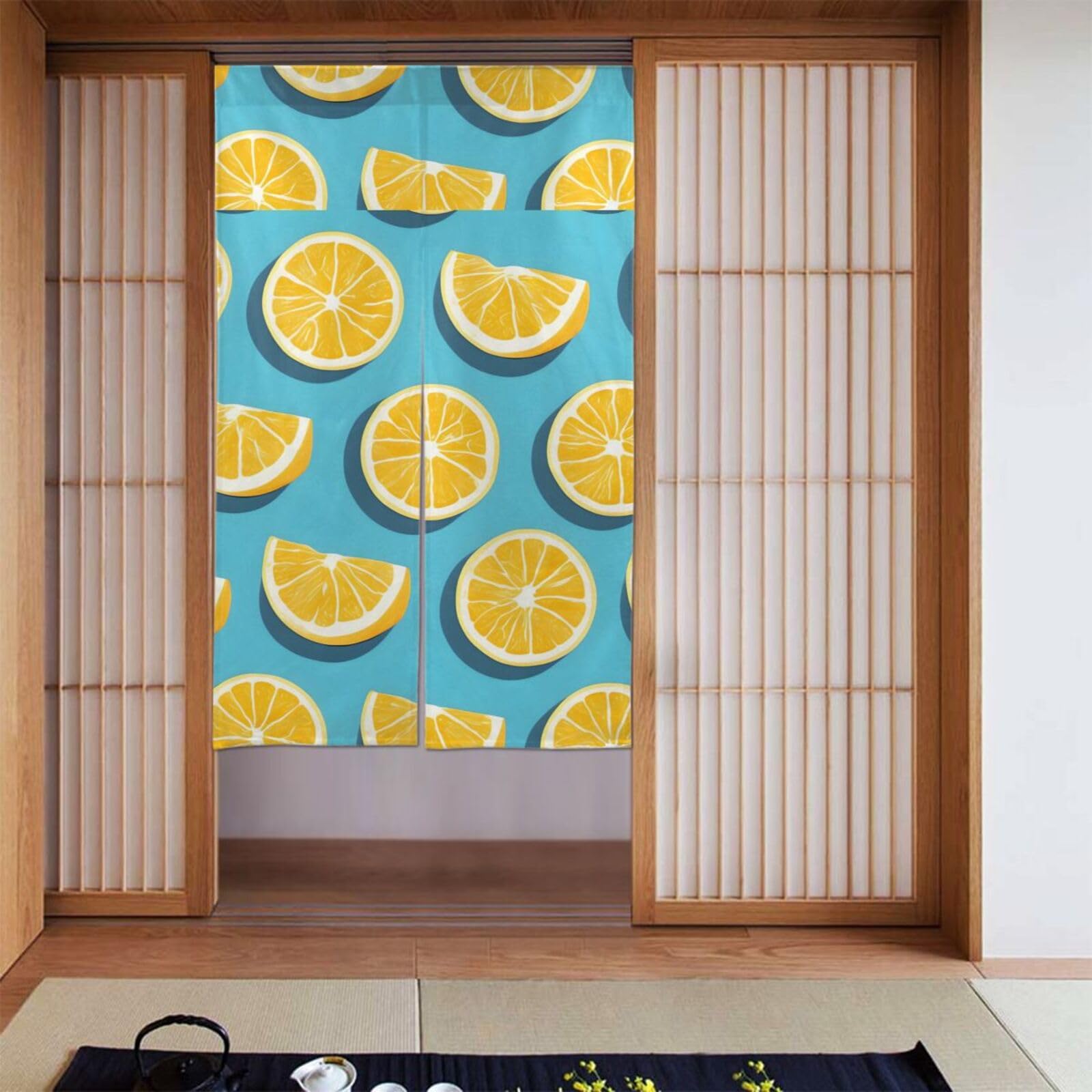 Cortinas opacas de limón HYTTER Decora para oscurecer dormitorio 142x86 cm juego de 2