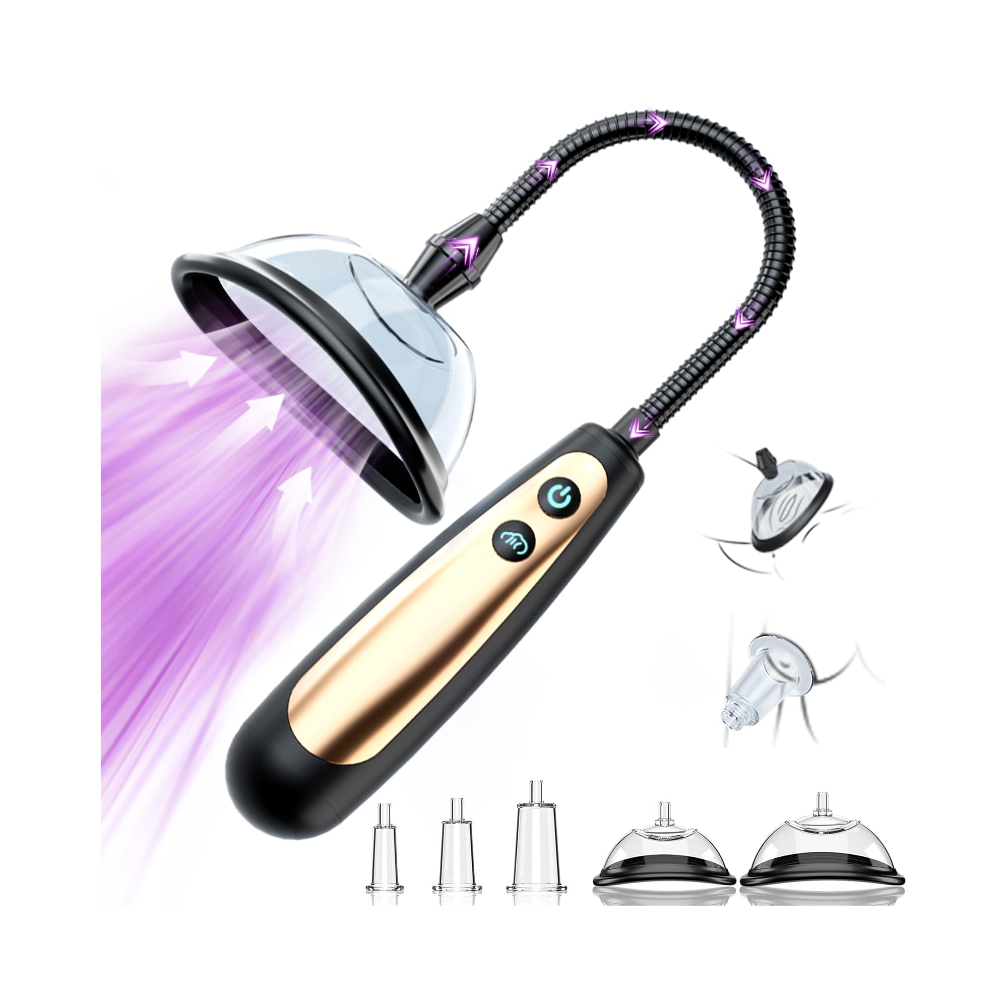 Pussy Pump Adult Sex Toys - Adult Toys Nipple Pussy Sucking Toys Vagina Pump Sex Toys for Women, 3 in 1 Female Sex Toy Automatic Vacuum Clit Sucker with 2 Suction Modes, 5 Cup Included