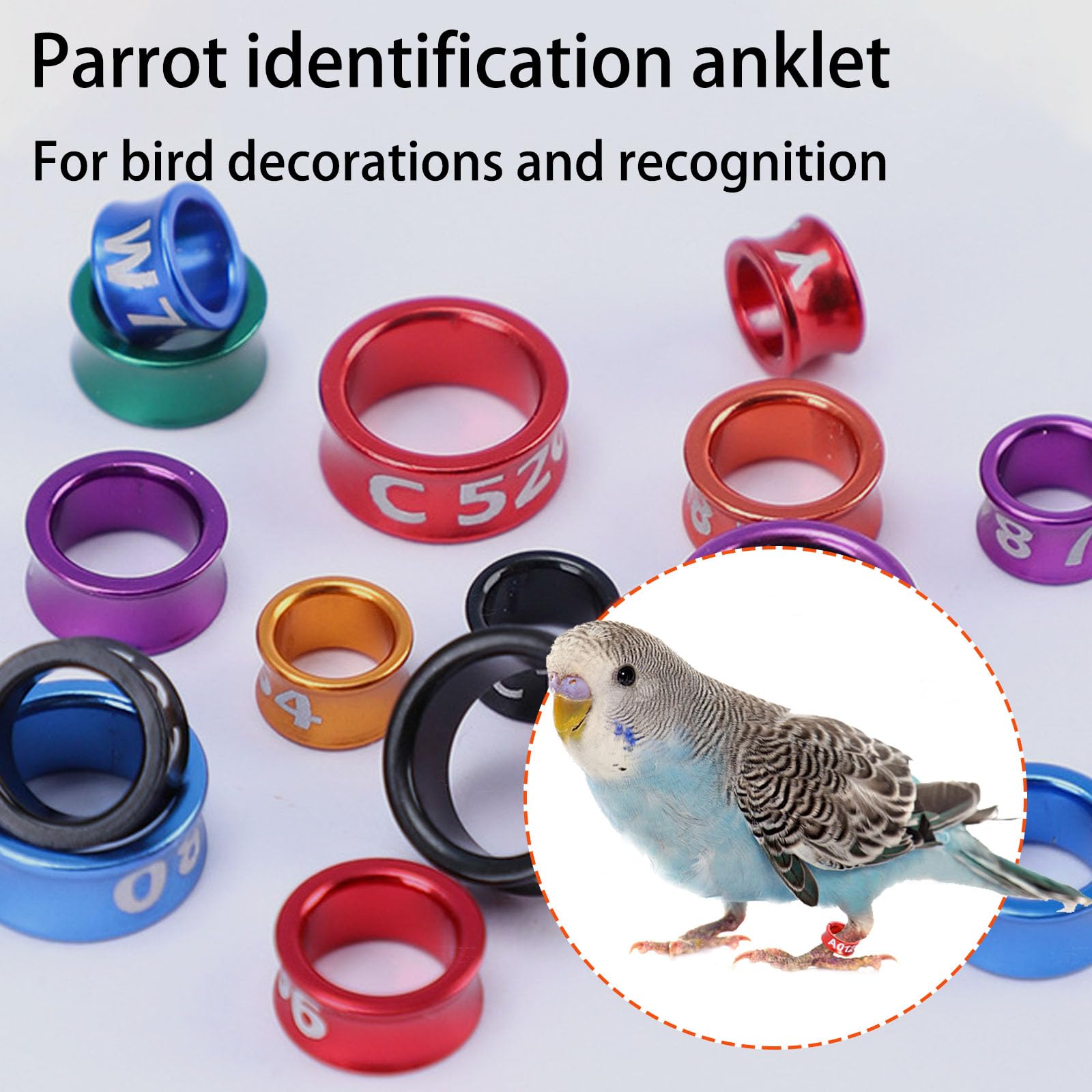 Anillos de pie de pájaros Anillos de Colorido de Pierna Cerrada para pájaros de Hibisco, Loros, peonías, Palomas, etc. （100pcs） 50pieces 4.4MM