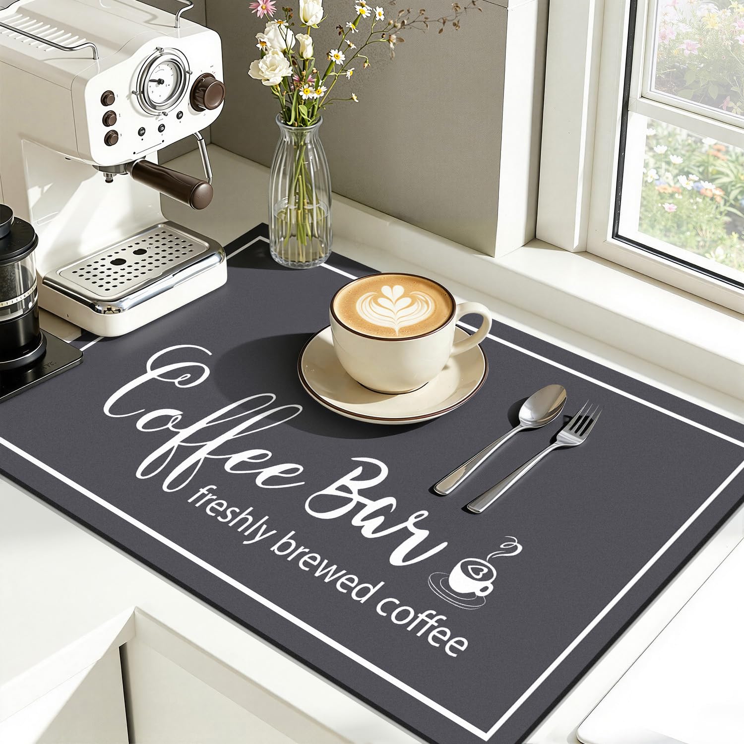 Findosom Coffee Bar Mat - Absorbent & Stain-Resistant -28