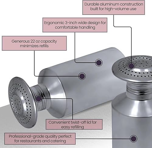 Miniatura 6 de Pommes Frites - Salero grande de aluminio  22 onzas de capacidad, salero de aluminio para aperitivos, papas fritas  Salero importado de Europa