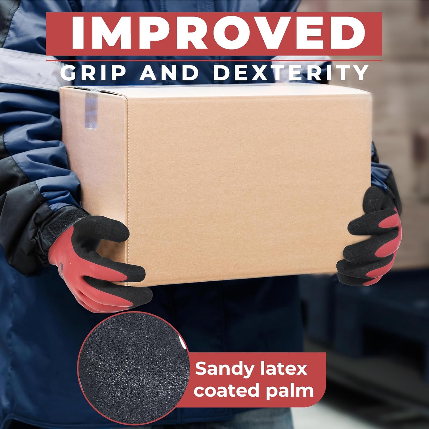 HANDLANDY 2 Pairs Waterproof Work Gloves for Cold Weather, Insulated Winter Freezer Work Gloves with Grip for Men & Women - Image 4