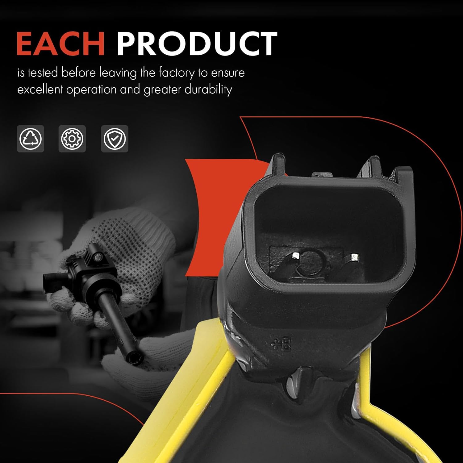 A-Premium Set of 8 Ignition Coil (Yellow) Compatible with Ford, Lincoln, Mercury - 4.6L, 5.4L, 6.0L - F-150, F-250, Expeditin, Explorer, Mustang, Navigater