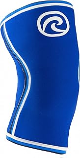 Rehband Power Max vendaje de rodilla fuerza deportes 7mm SBR/neopreno, adecuado para competiciones, rodilleras para musculación, Color:Azul, Talla:M