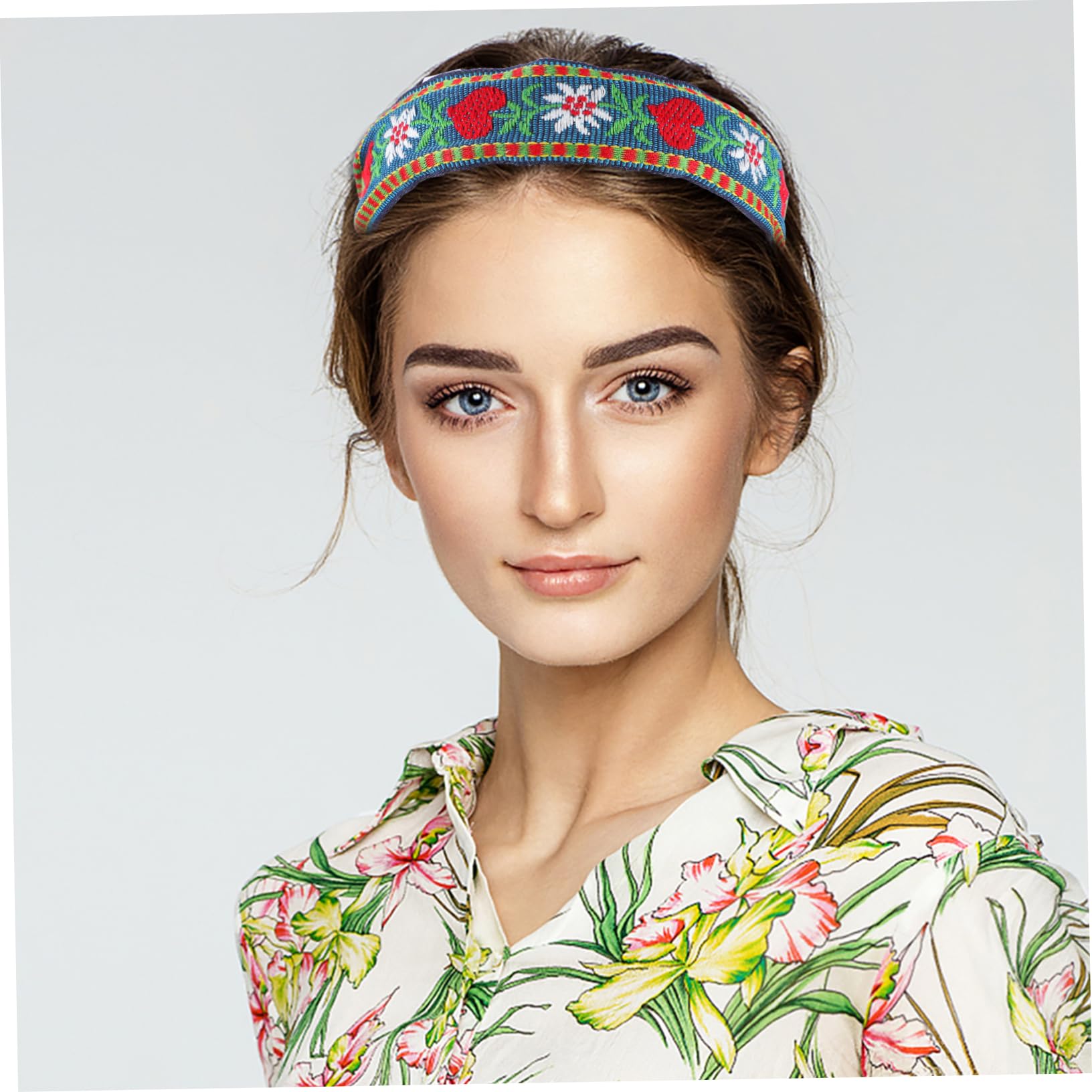 8 Piezas Diadema Bordada Con Diadema Bohemia De Flores Boho Con Turbante De Flores Bordadas Turbante De Pelo Antiguo Chica Tela Perder