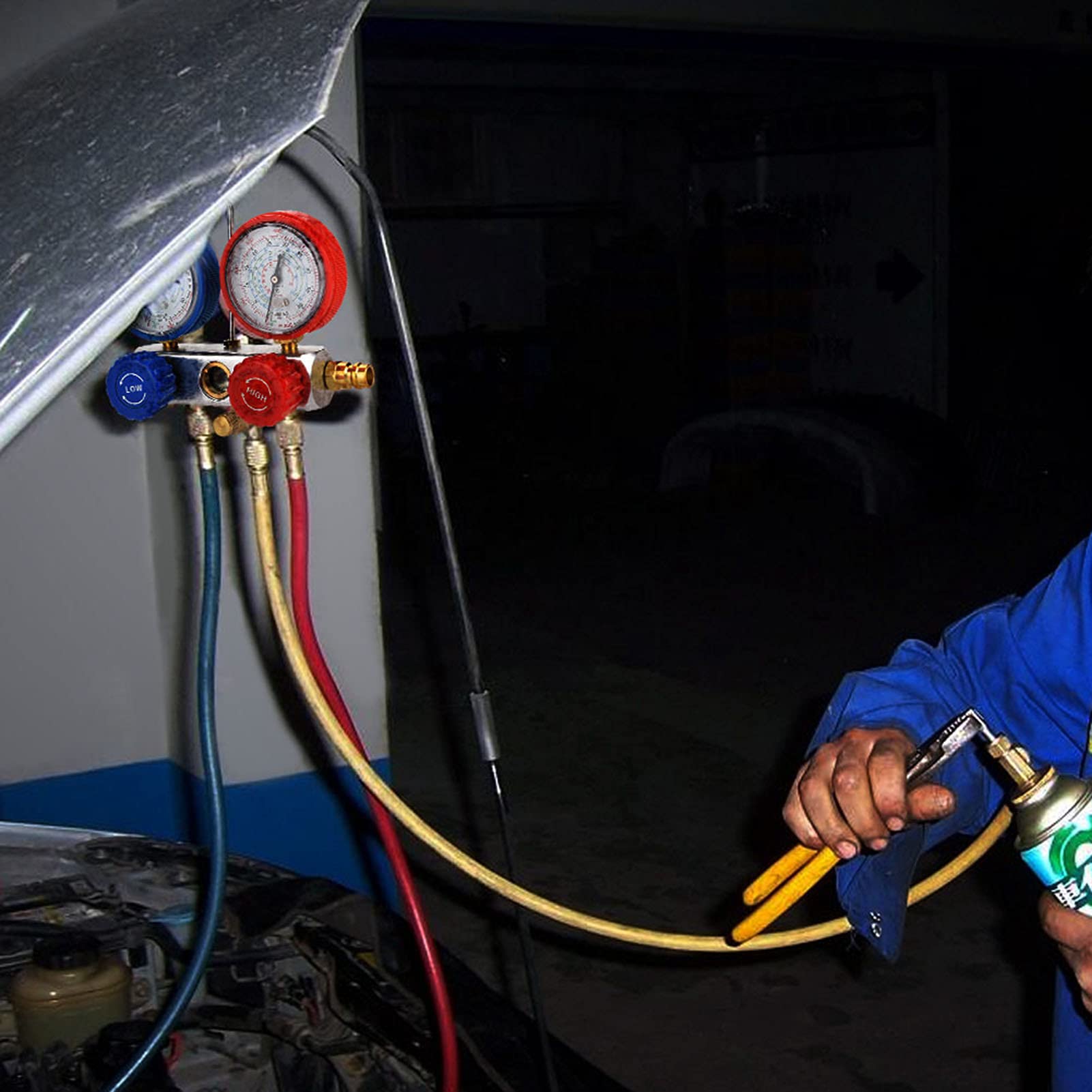 Dioche Wskaźnik Kolektora Klimatyzacji 0~500Psi Klimatyzacja Czynnik Chłodniczy Diagnostyczny Zestaw Wskaźników Kolektora Fluoru dla R134A/R12/R22/R404A/R410A