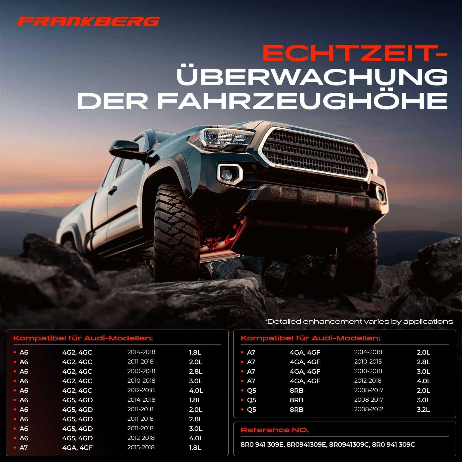 Frankberg Niveausensor Leuchtweitenregulierung Hinten Links für A6 4G2 4GC 4G5 4GD A7 4GA 4GF Q5 8RB 2008-2018 8R0941309C