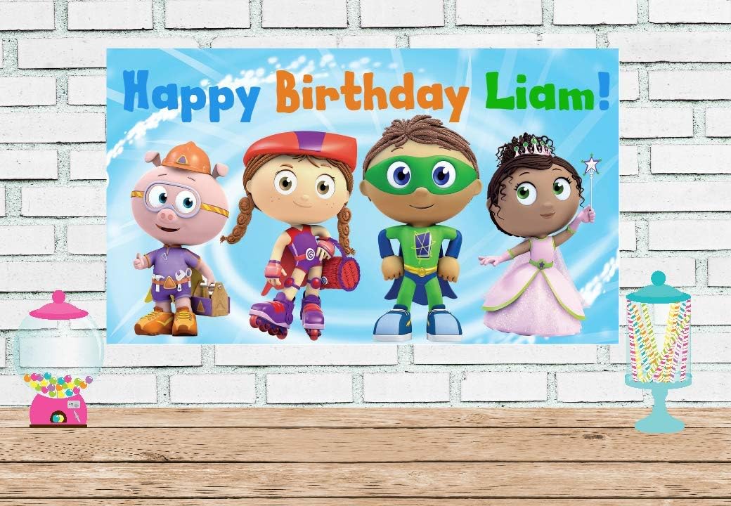 3x6 feet Super Why Vinyl banner Next Day Shipping