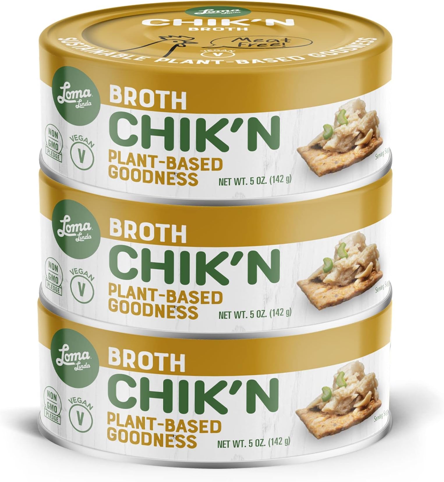 Loma Linda - CHIK’N - BROTH Plant Based Chicken (5 oz) (Pack of 3) Vegan