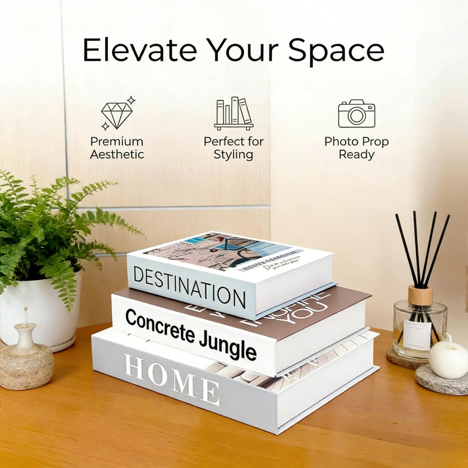 SIHPTO Decorative Books for Home Decor-Set of 3 Faux Books with Hidden Storage,Modern Room Decor Aesthetic for Coffee Table, Bookshelf or Mantle,Fake Book Decor Storage Boxes for Keepsake Storage