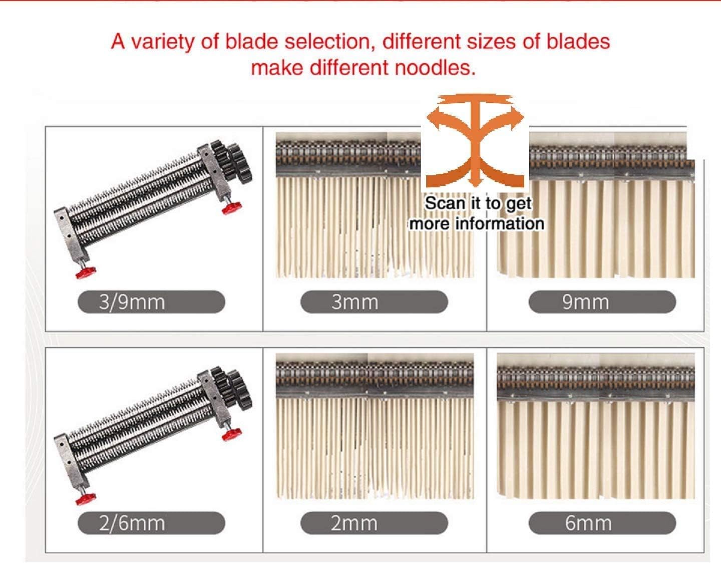 txmachine Electric Pasta makers Stainless Steel Pasta Machine Includes Pasta Roller, Pasta Cutter (110V/60HZ, 7.08'' Dough width round knife)