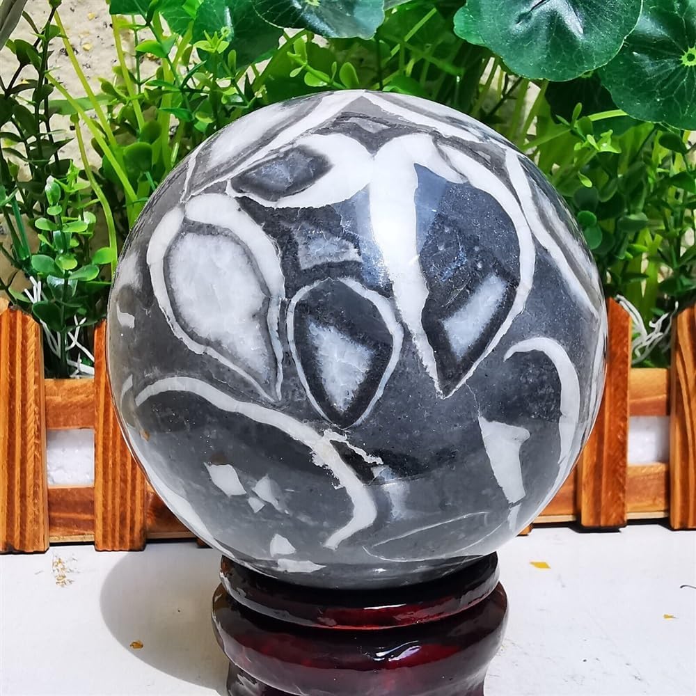 Shell Jasper Thousand Eye Stone Crystal Quartz Crystal Ball Ornaments (Size : 1000-1100g)