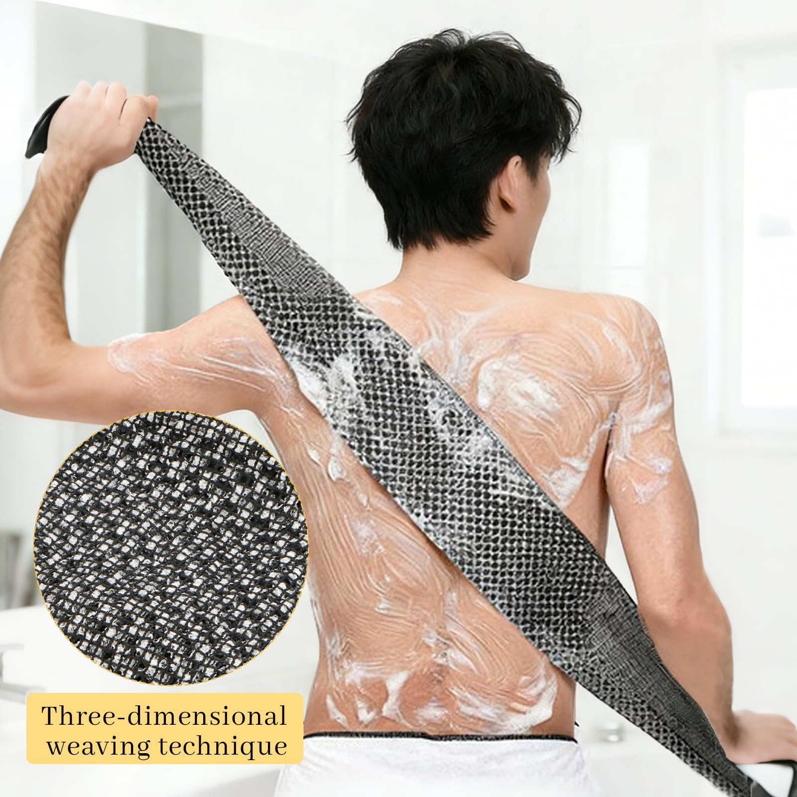 blissal złuszczający się ręcznik pod prysznic, antybakteryjny, peeling, ręcznik pod prysznic, 47" do ciała peeling, gąbka do mycia ciała dla mężczyzn i kobiet
