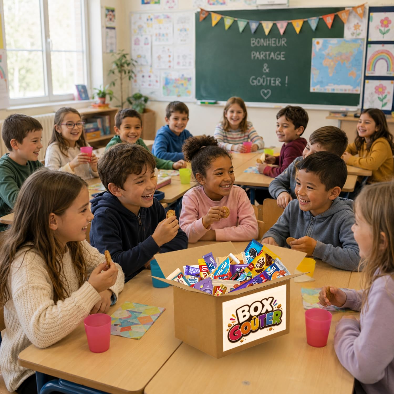 LU, MILKA, KINDER, CÉLÉBRATIONS - 40 Biscuits et 60 Mini-Chocolats assortis | Biscuits Lu et chocolats Kinder, Milka - 1750g pour le goûter, anniversaire, pique-nique, réception et fêtes en famille