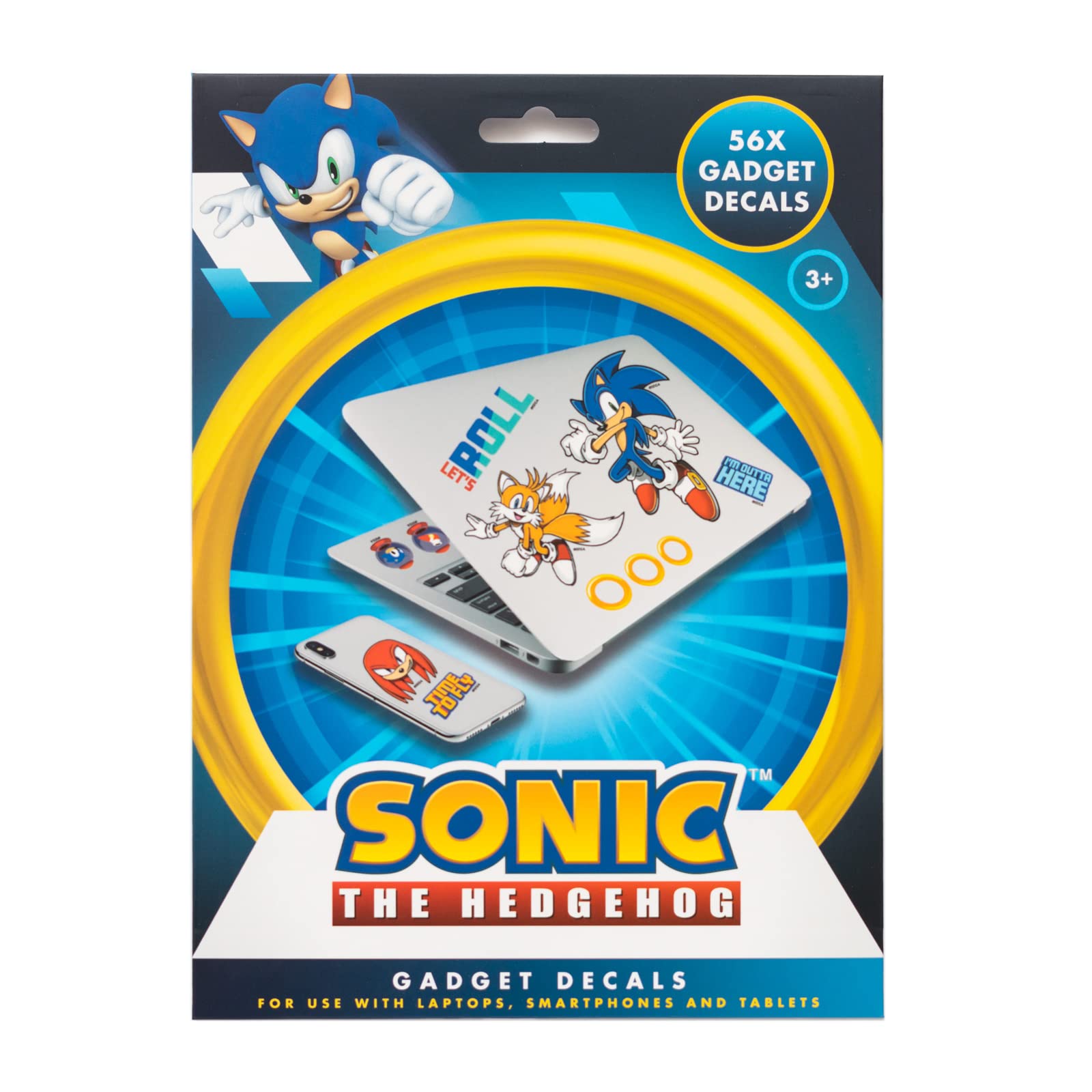 Grupo Erik: Stickers di Sonic - Pack di 56 Adesivi Riutilizzabili e Resistenti all'Acqua, Ideali Come Decorazioni per PC Portatile, Personalizzati o Gaming