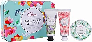 Hand Care Gift Set for Women - Travel Size Gift Set, Hand Cream Kit with Rose Hand Lotion, Jasmine Exfoliating Cream, Repair&Moisture Extra Dry Hands, Gift Set for Women Gift Ideas for Christmas