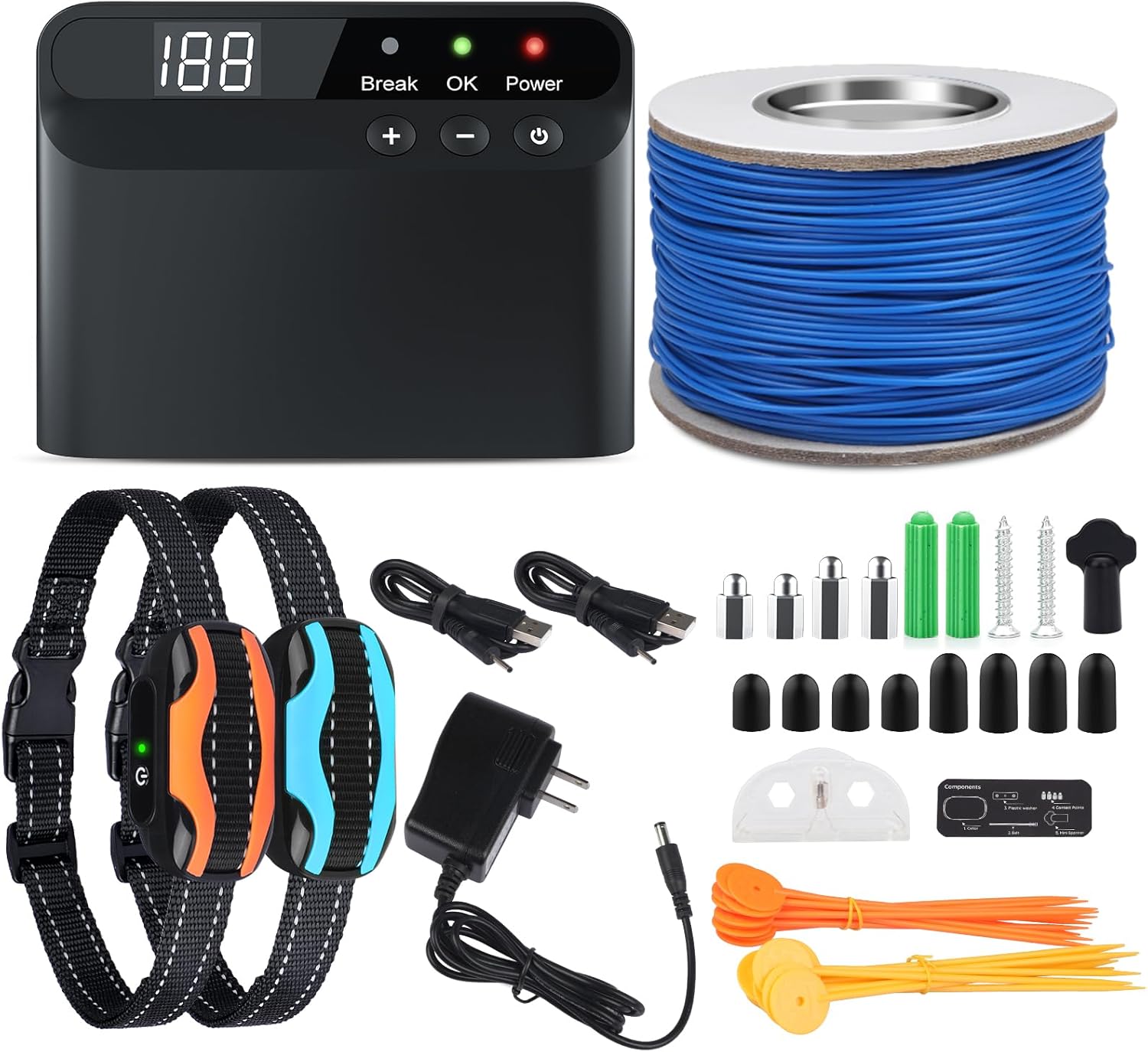 PcEoTllar Electric Fence for Dogs, Rechargeable