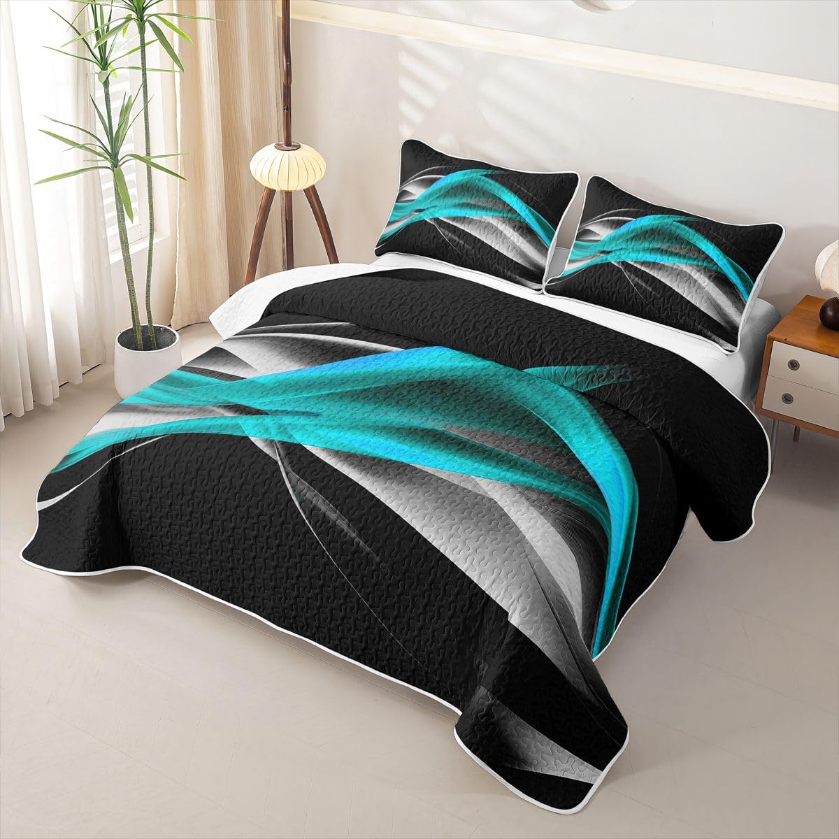 Homewish Set copriletto trapuntato a righe sfumate king size