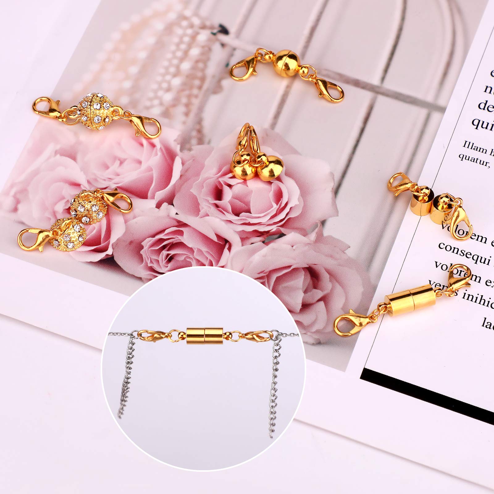 12 Cierres Magnéticos Para Joyería - Broches De Langosta Magnéticos En Oro Y Plata, Ideales Para Hacer Collares Y Pulseras DIY
