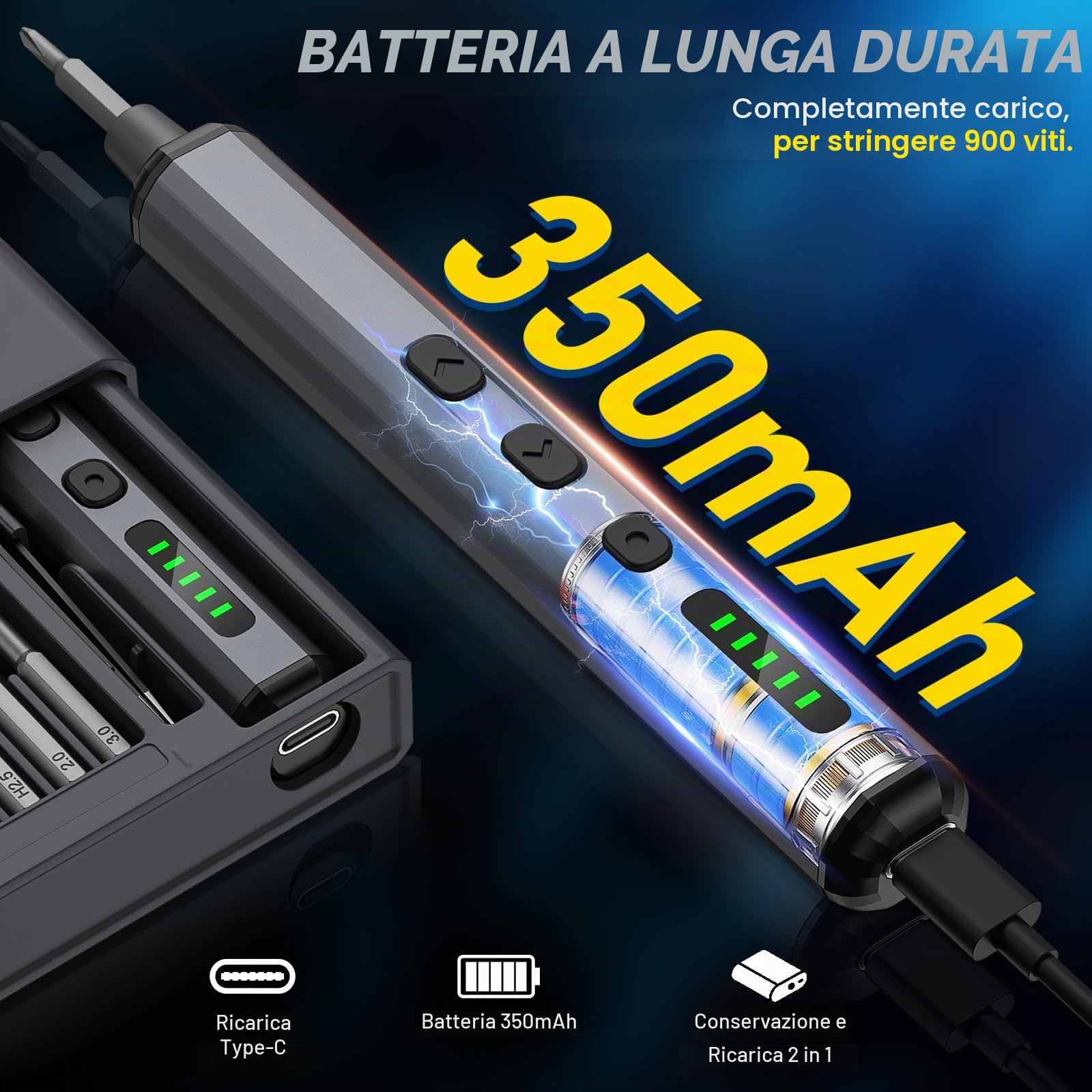 Mini Cacciavite Elettrico di Precisione 72 in 1 - A Batteria Con 5 Marce, Magnetico per Occhiali, Orologio, Cellulare, Riparazione Portatile