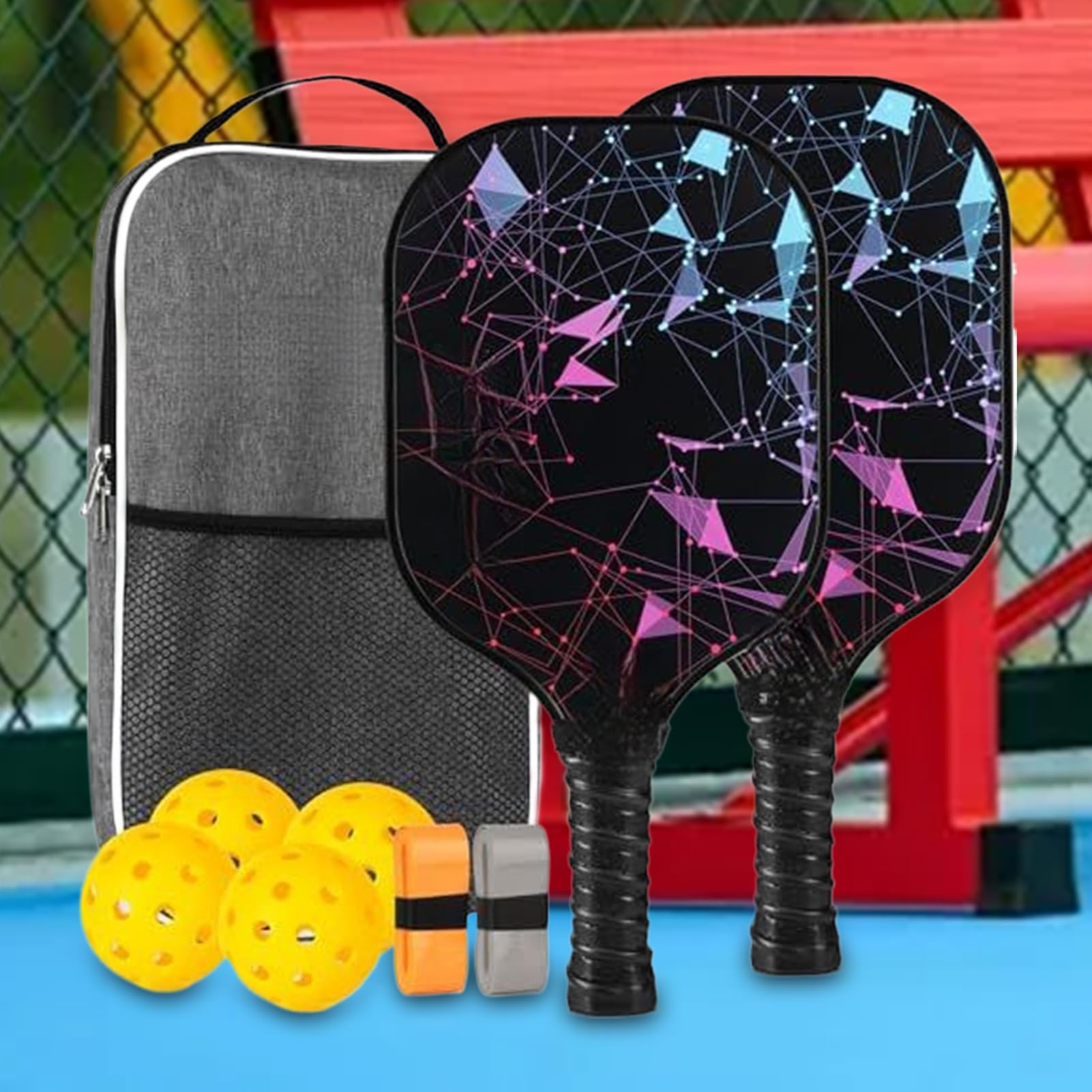 Racchetta da pickleball, pagaia da ping pong, leggera e professionale, ergonomica, in fibra di vetro, accessori sportivi per ragazzi e ragazze, per esercizi sportivi all'aperto, casa, uomini e donne