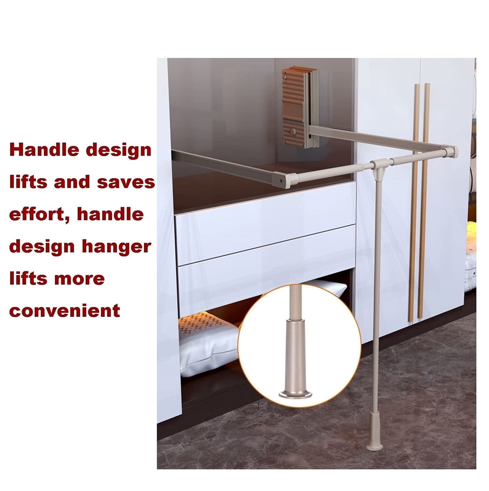 Champagne d Adjuble wysuwana szyna do szafy, chowany system Hanr dla łatwego Sto Soft Return obsługuje 30 kg, pasuje do szerokości 890-1200 mm