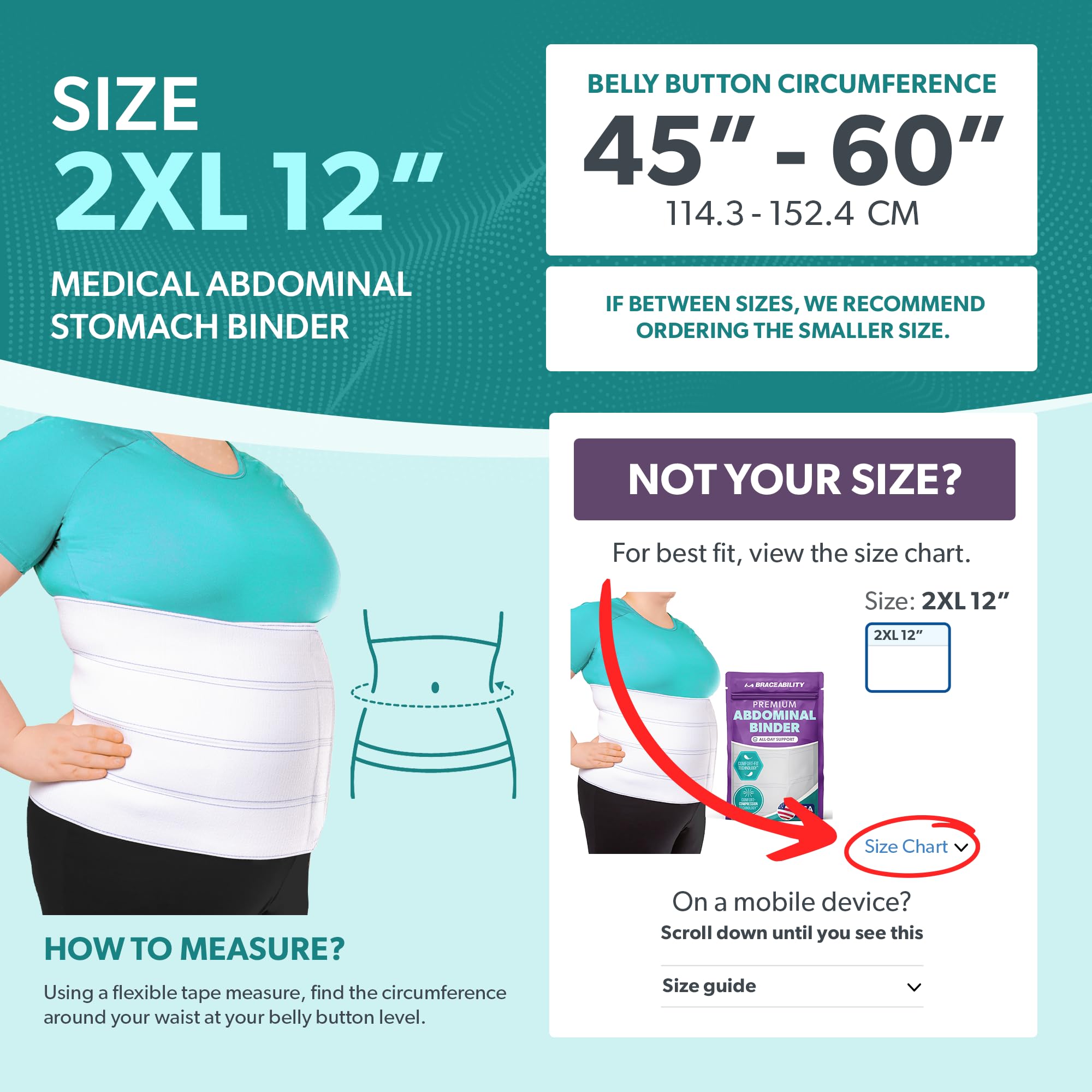 BraceAbility Reliure abdominale bariatrique taille plus 2XL Ceinture de ceinture d'obésité pour les grands hommes et les femmes avec un gros ventre