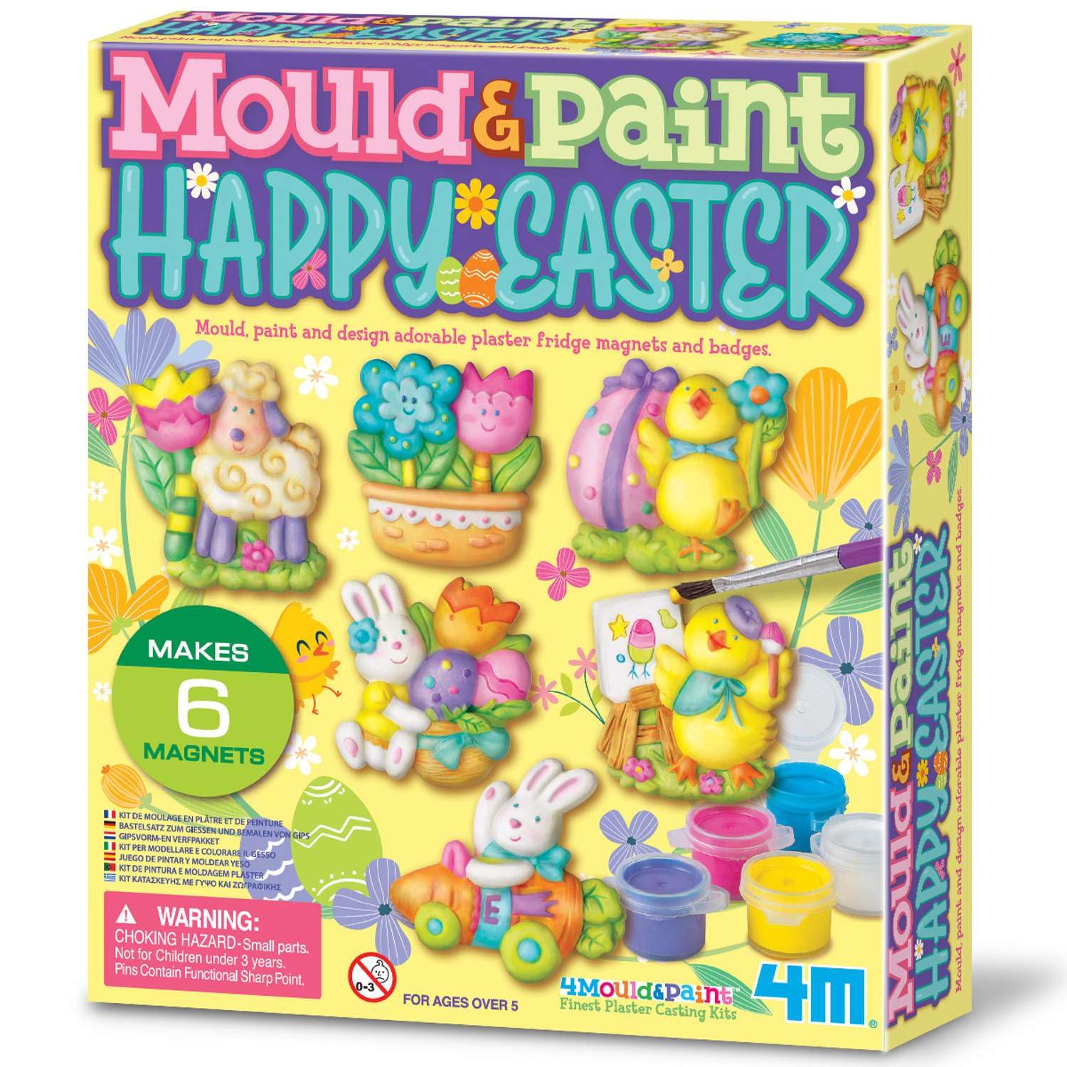Happy Easter Mould and Paint Kit Clay Magnet Craft Painting Kit - NEW