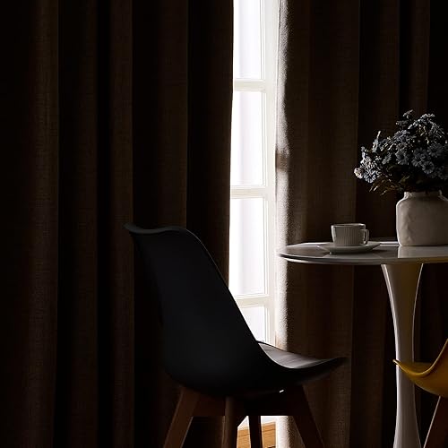 Miniatura 6 de Top Finel Cortinas pesadas de lino sintético 100% opacas de 84 pulgadas de largo para dormitorio, sala de estar, cortinas con aislamiento térmico,