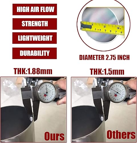 Miniatura 5 de Kit de admisión de aire Ram corto de 2.75 pulgadas + filtro para Volkswagen Golf Jetta Beetle con 1.8L 1.9L 2.0L 2.8L 1999-2005 para Audi TTTT