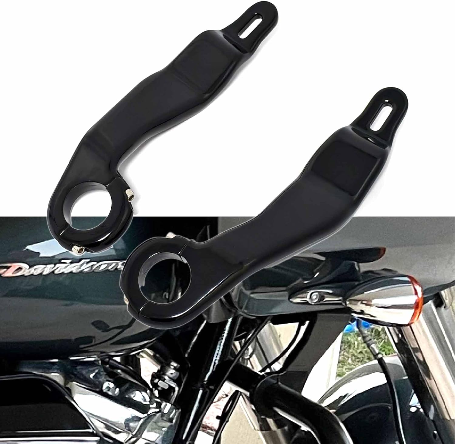 1 Pair Fairing Mounting Bracket Kit to Support Fairing Light Mounting compatiable for Harley Road Glide FLTRX 2015-2023 (Chrome)