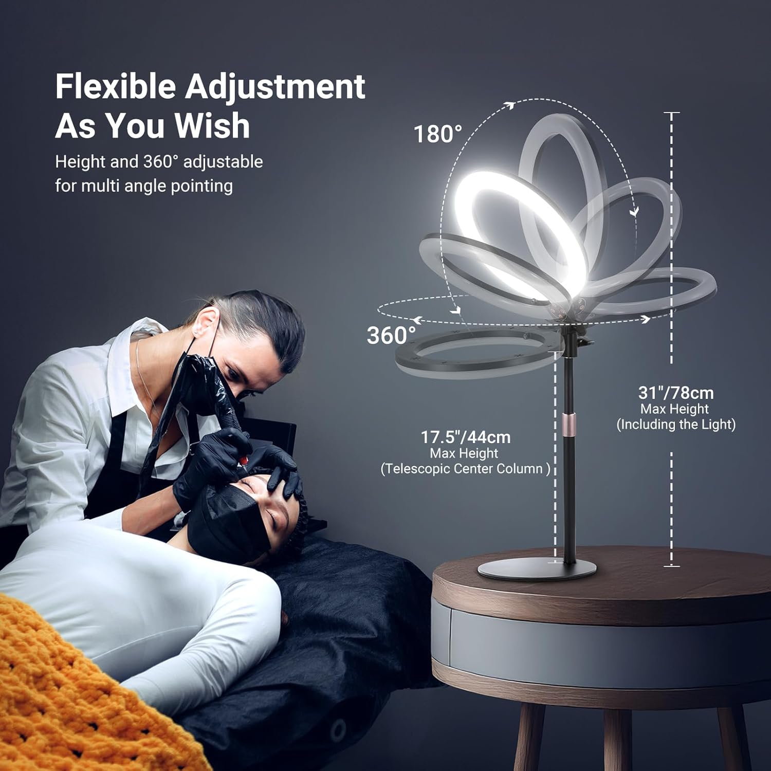 NEEWER ENTRY LEVEL VERSION N37 10.5" RGB Ring Light with Desktop Stand/Phone Holder Compatible with iPhone/Remote, 10W CRI85+ LED Lighting for TikTok YouTube Streaming Recording Laptop Zoom Video Call