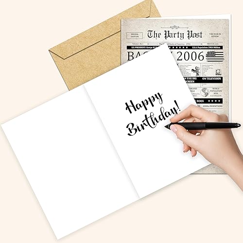 Miniatura 4 de Tarjeta de cumpleaños número 19, tarjeta jumbo de feliz cumpleaños para hombres o mujeres nacidos en 2006, regalos grandes y divertidos para papás o