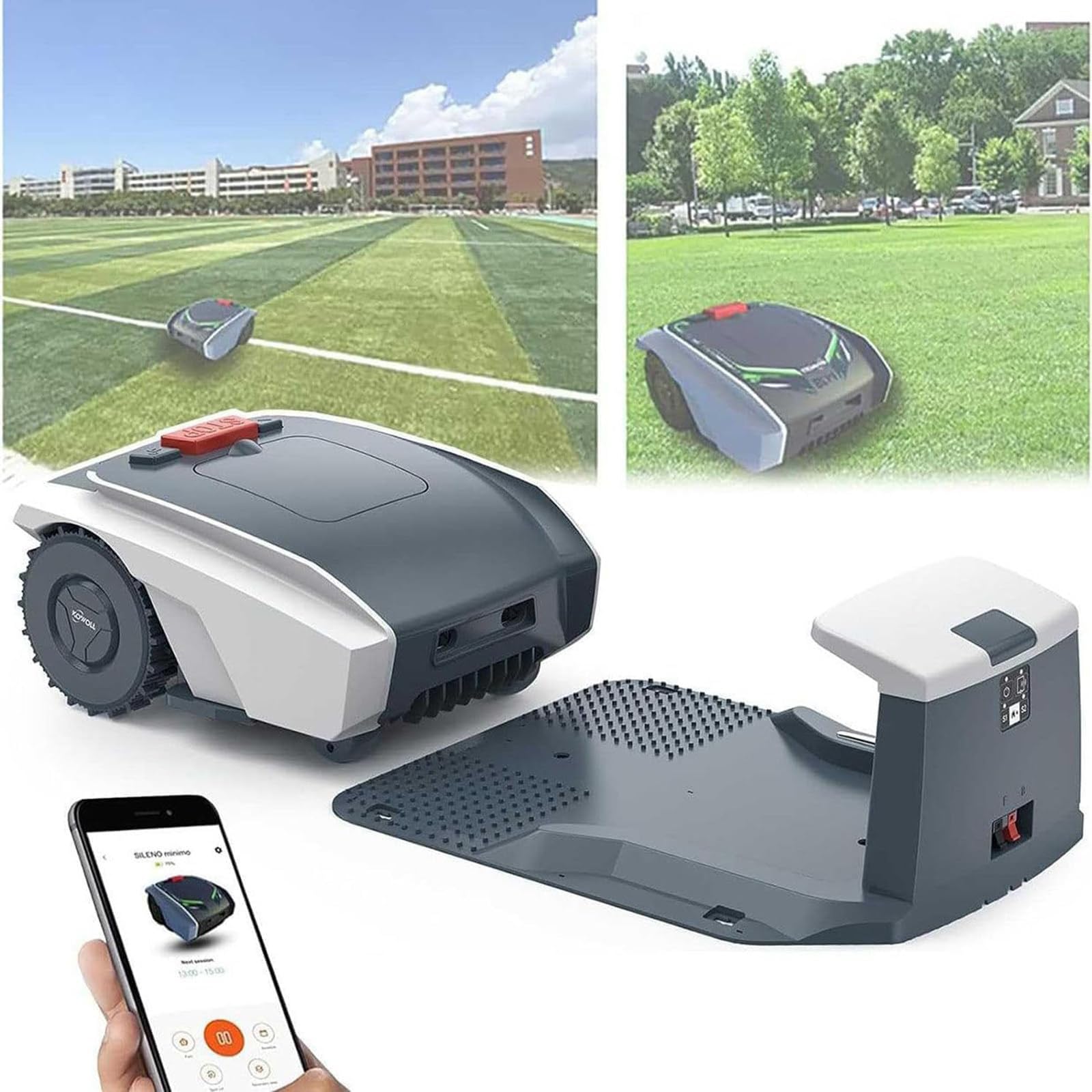 Cortadora de césped robótica, Corta hasta 1500 m2, Corte Ultra silencioso, césped Bien Cuidado, Control de aplicación Bluetooth, sensores de Seguridad,B