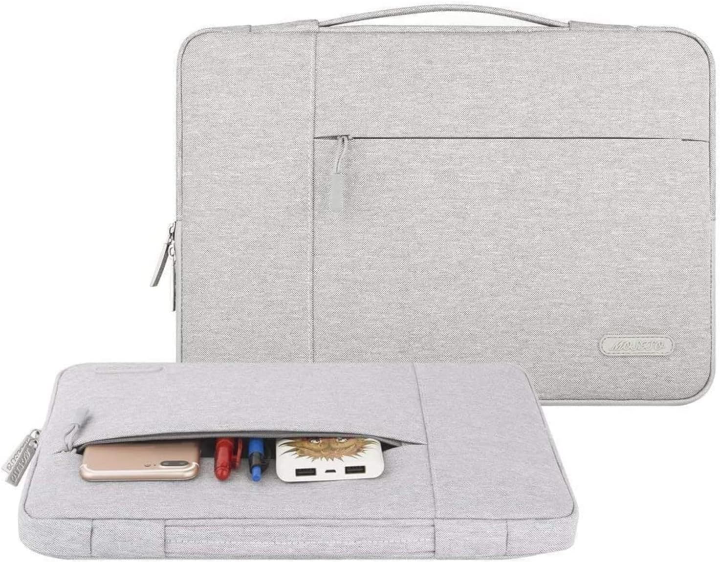 MOSISO Tablet Sleeve Compatible with iPad 10th 10.9 inch, iPad Air 5th 10.9, iPad Pro 11 M2 2022-2018,iPad 9/8/7 10.2, iPad Air 4 10.9/Air 3 10.5, iPad 9.7,Polyester Multifunctional Briefcase Bag,Gray