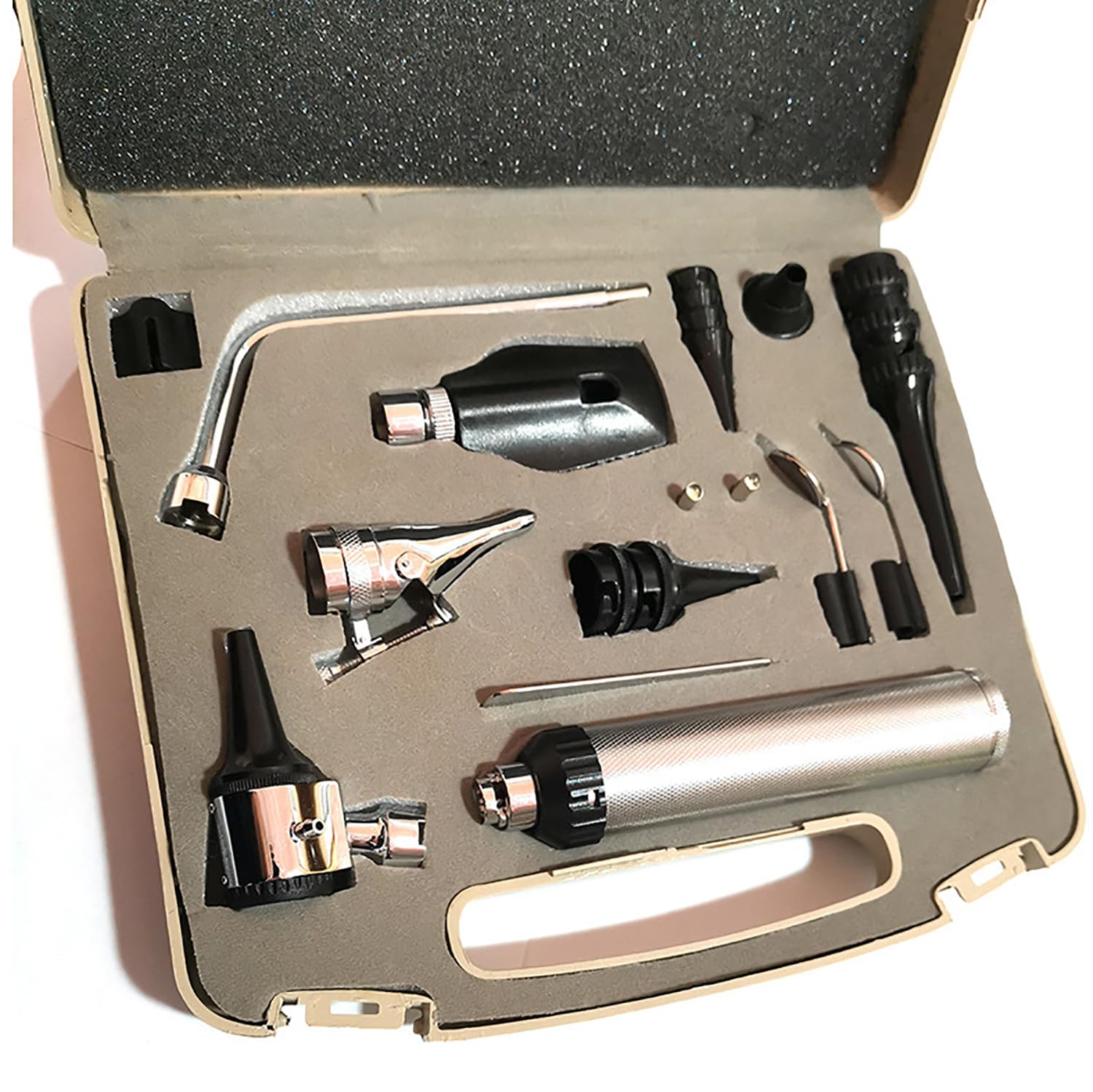 Veterinary LED Ophthalmoskop und Otoskop Diagnose-Set - Essential ENT Diagnostic Kit mit 12 Werkzeugen für Kleintiere Untersuchung, 5 Sinne Organprüfer