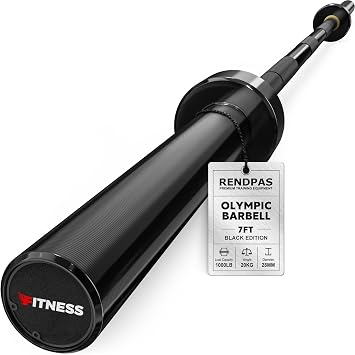 Rendpas 7FT Olympic Barbell for Home Gym Strength Training, 45 Lbs 2-inch Weight Bar with 28mm Grip, 1000 Lbs Capacity 190K PSI Alloy Steel